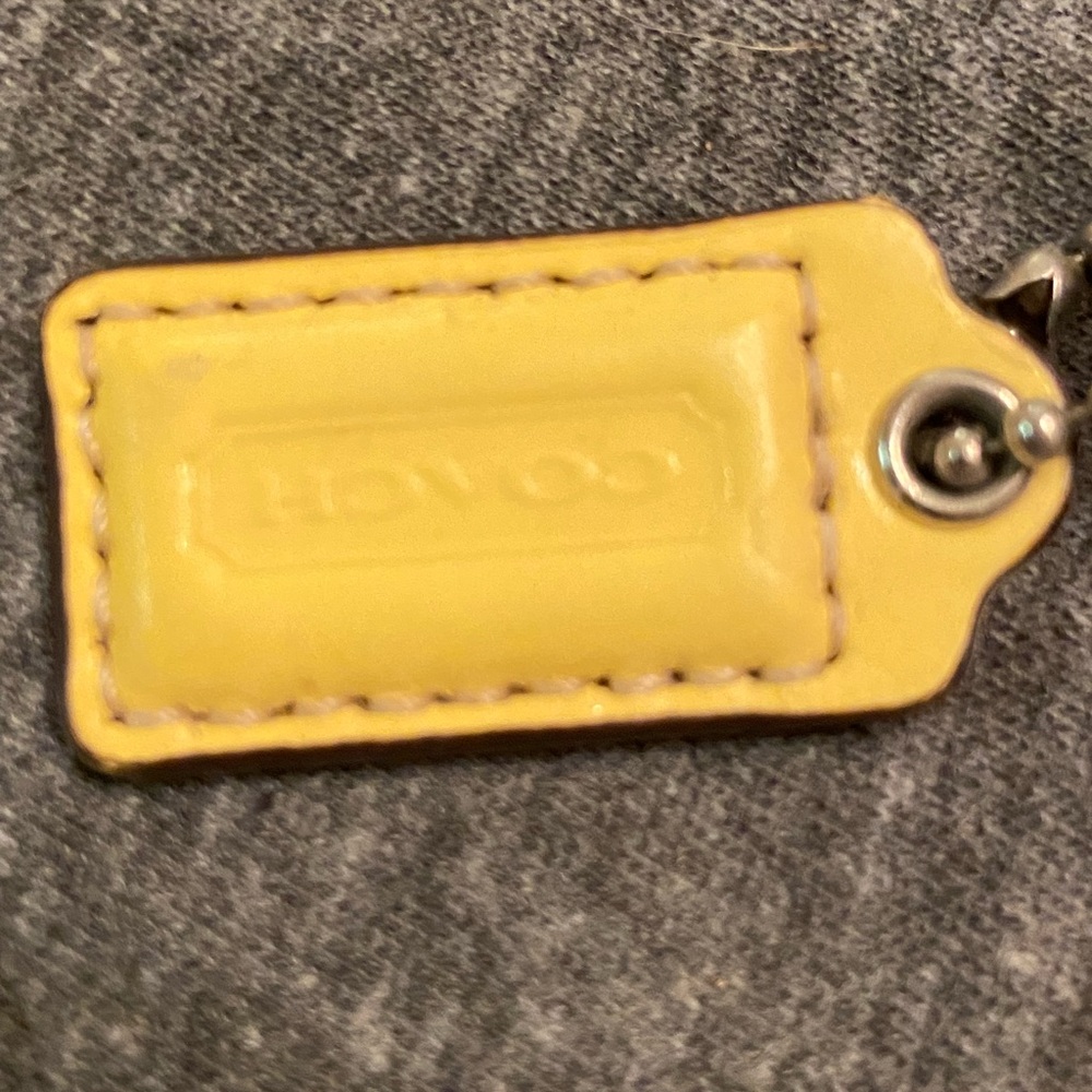 Coach yellow and tan wristlet - Picture 3 of 5